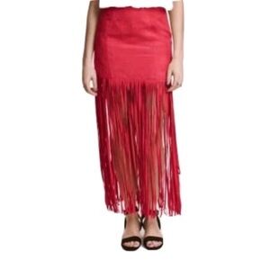 H&M x COACHELLA Red Fringe Skirt